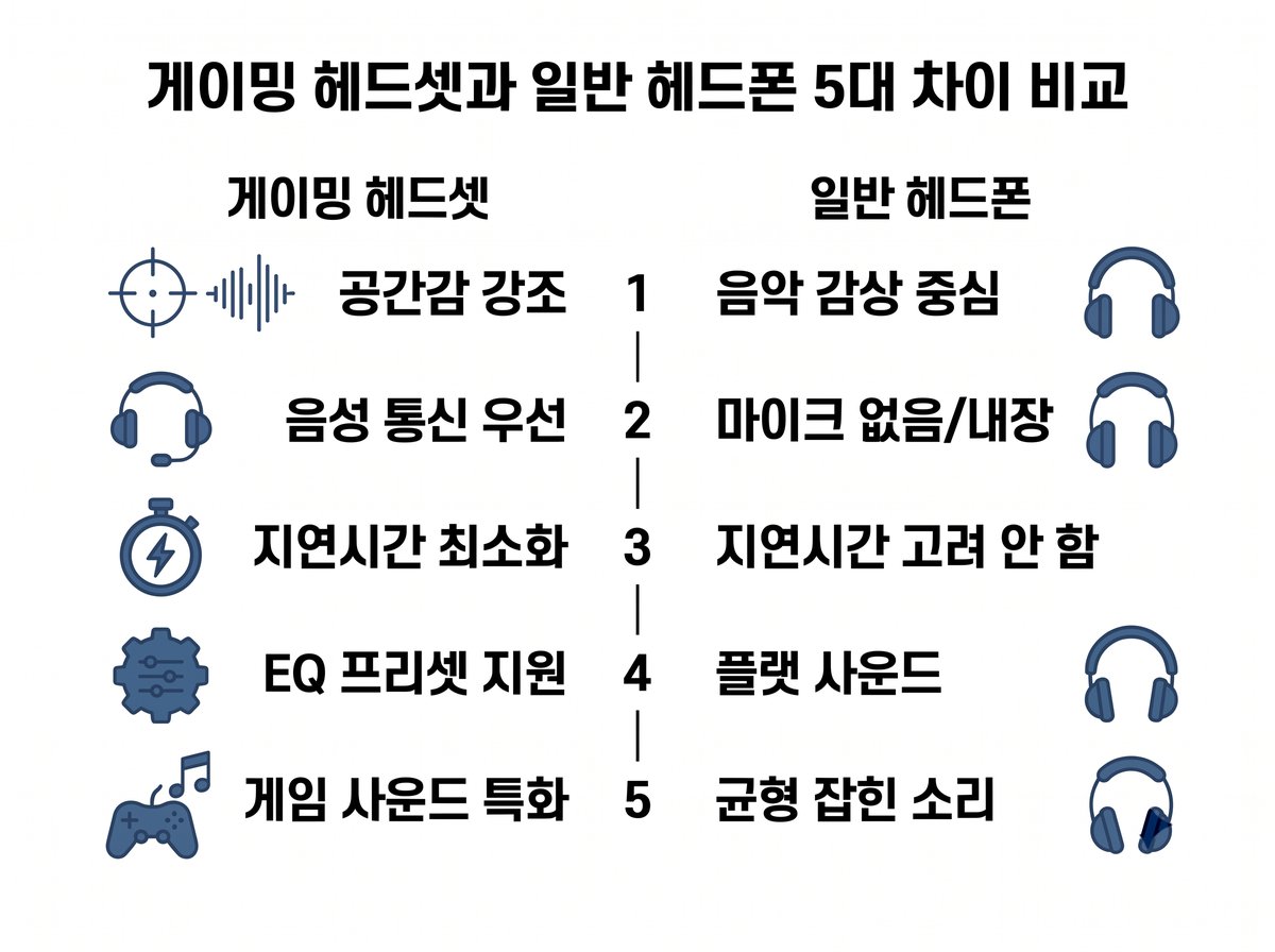 게이밍 헤드셋과 일반 헤드폰 사운드 튜닝 마이크 지연시간 5대 차이 비교