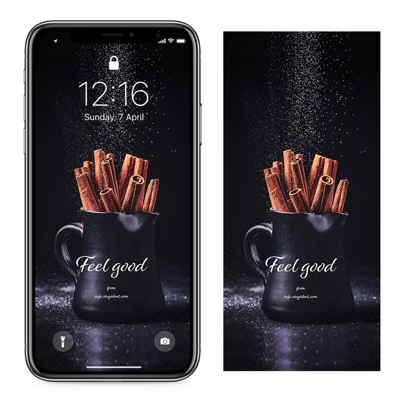 09 시나몬 스틱 C - Feel good 아이폰갈색배경화면