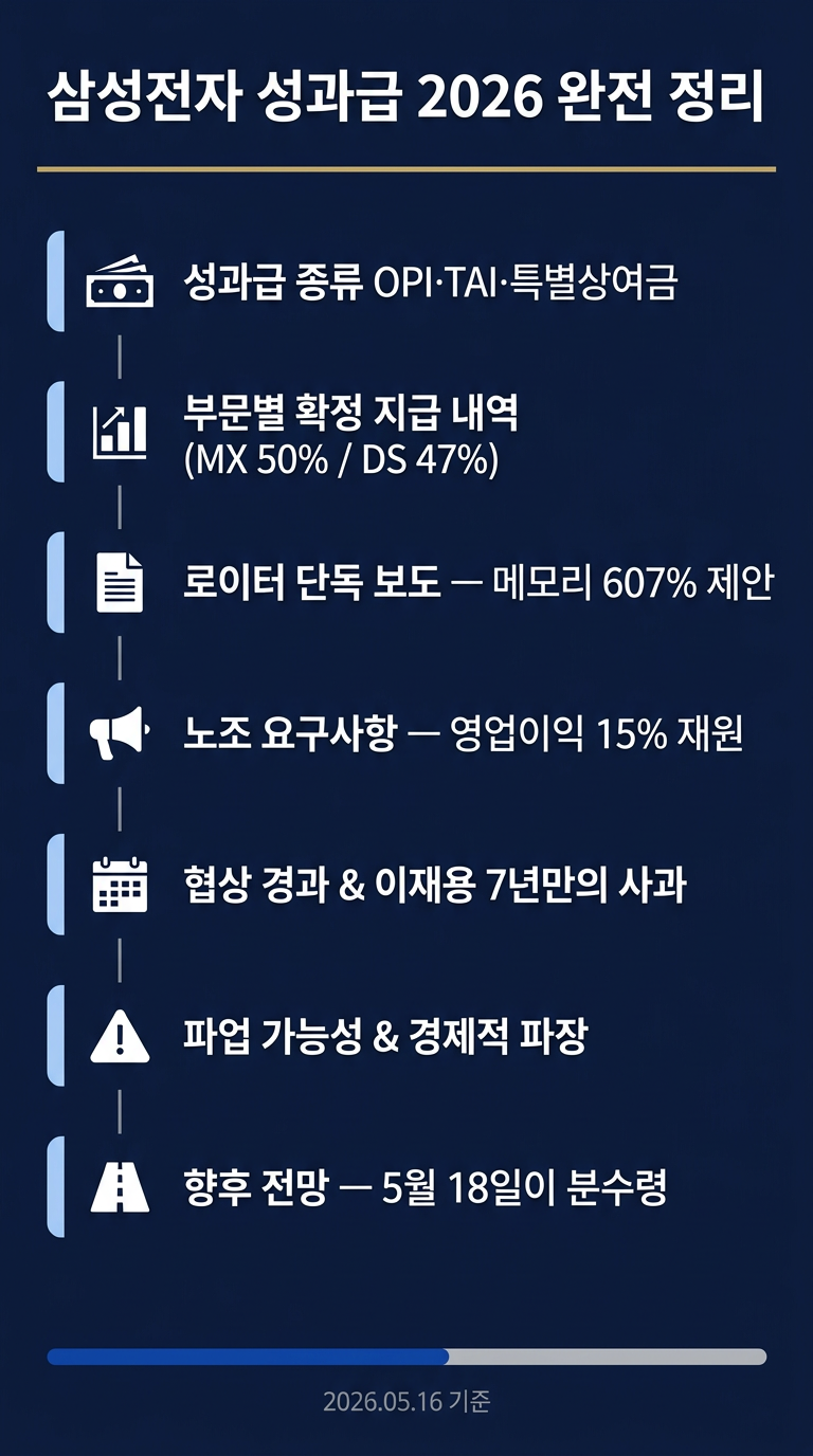삼성전자 성과급 액수, 사측 제안 몇 퍼센트, 지급일, 노조 협상 타결 및 파업 가능성, 향후 전망 총정리