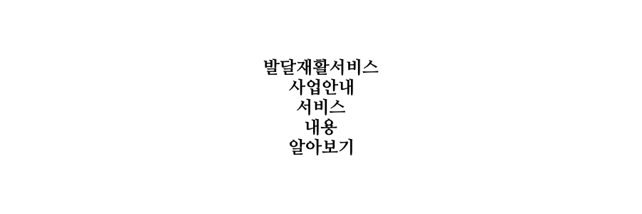 발달재활서비스 사업안내 서비스 내용 알아보기