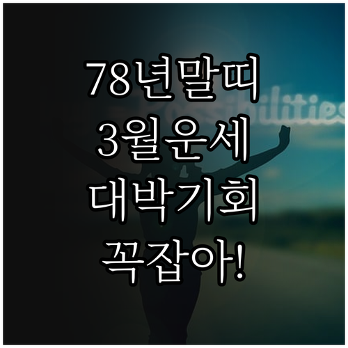 2026년 3월 말띠 1978년생 운..