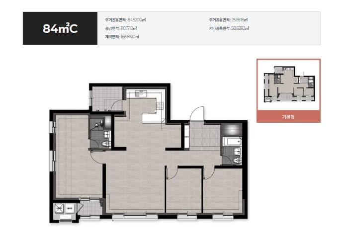 평택 고덕A49 호반써밋 3차 84C 평면도