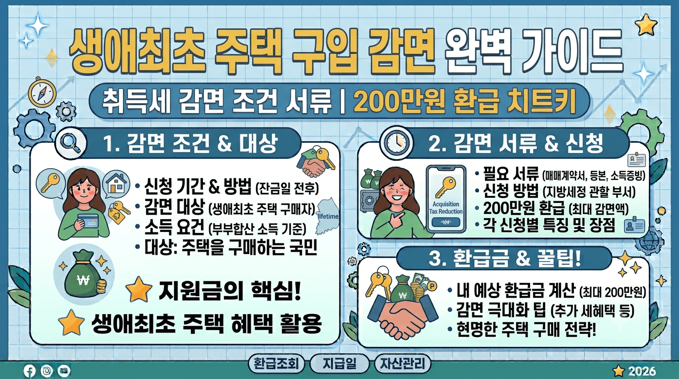 생애최초 주택 구입 취득세 감면 조건 서류|200만원 환급 치트키