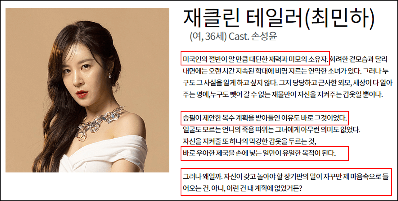 우아한 제국 드라마 OST 등장인물