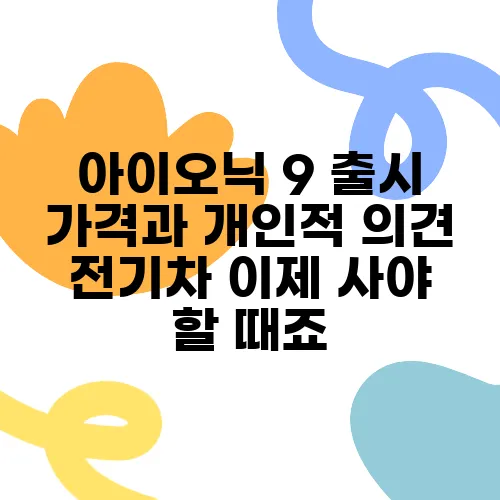 아이오닉 9 출시 가격과 개인적 의견 전기차 이제 사야 할 때죠