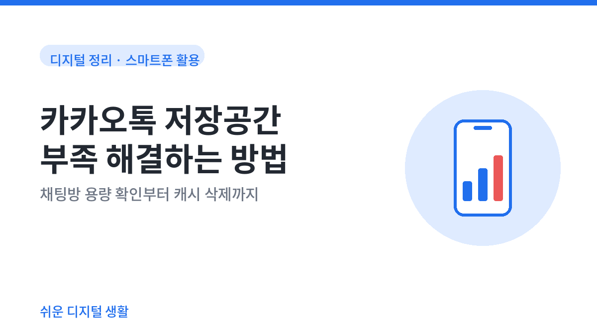 카카오톡 저장공간 부족 해결 방법 대표 이미지