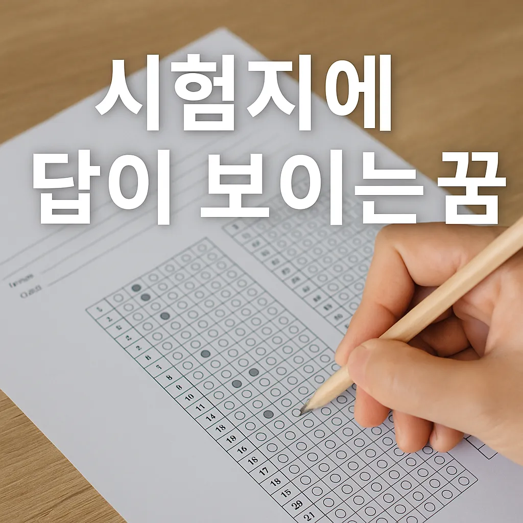 시험지에 답이 보이는 꿈