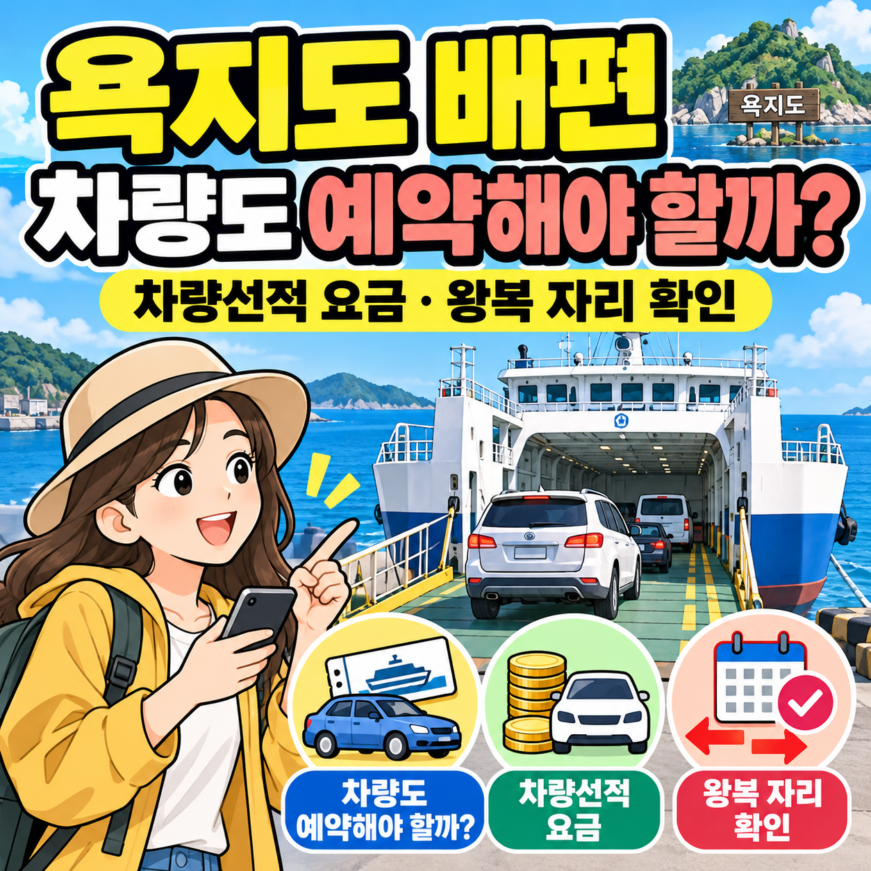 욕지도 배 차량도 같이 예약해야 할까? 차량선적 요금·왕복 자리 확인