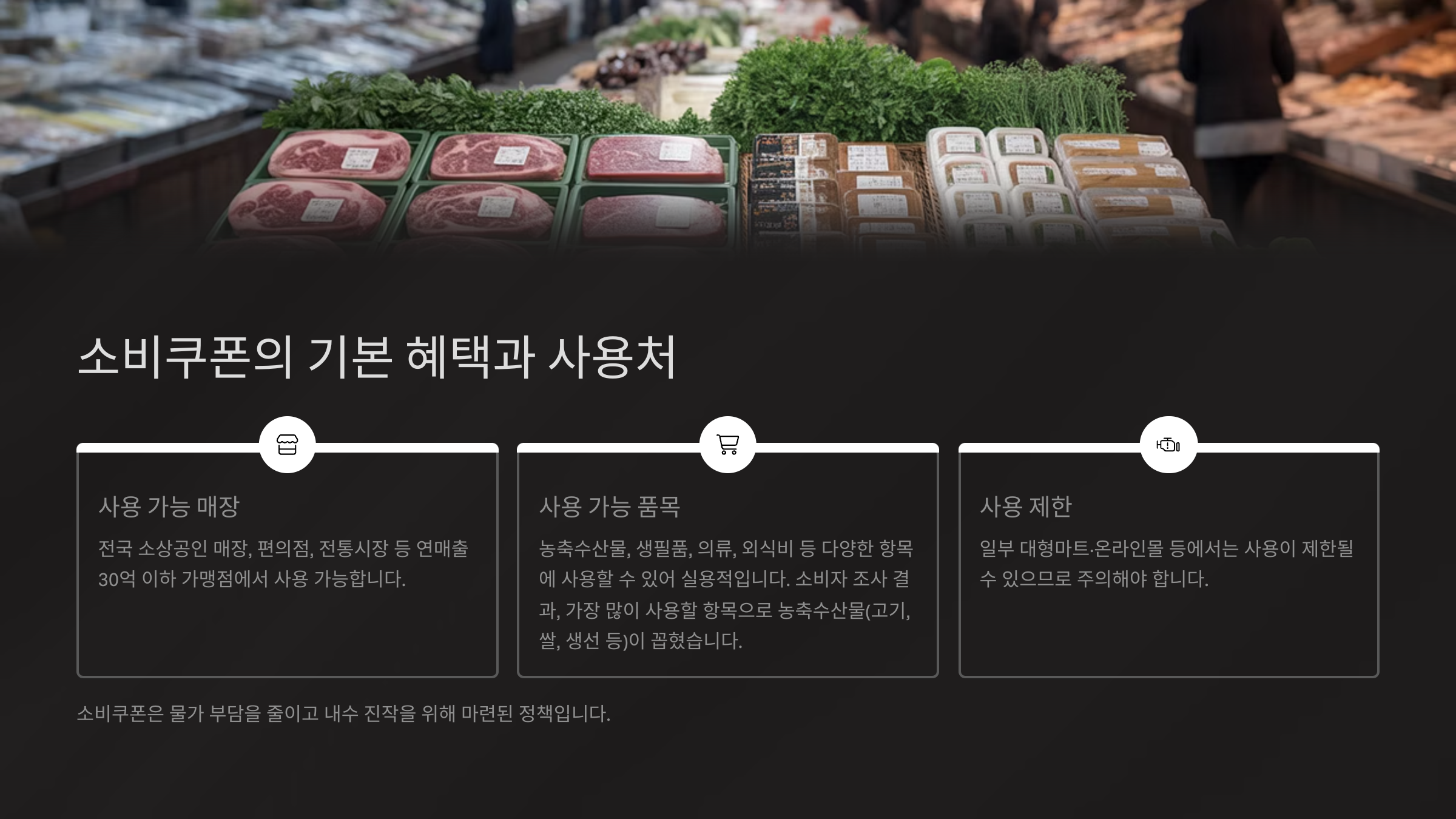 소비쿠폰의 기본 혜택과 사용처