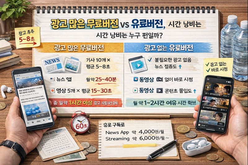휴대폰앱 무료버전 vs 유료버전