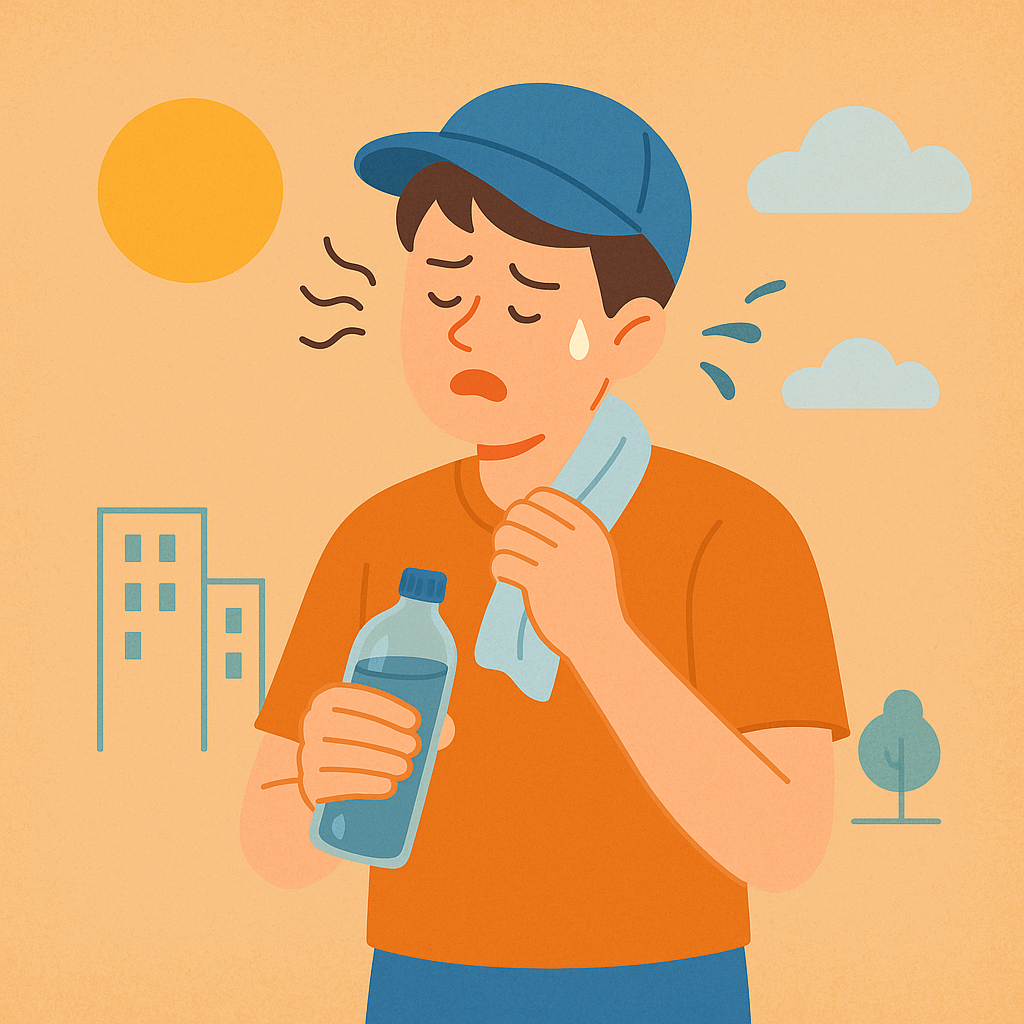 고열로 얼굴이 붉어진 아이