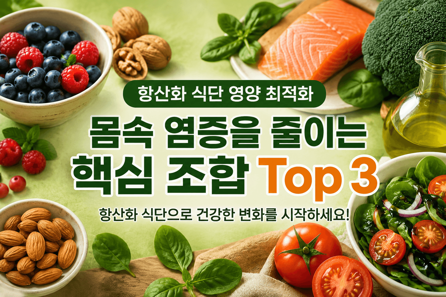 항산화 식단 영양 최적화｜몸속 염증을 줄이는 핵심 조합 Top 3