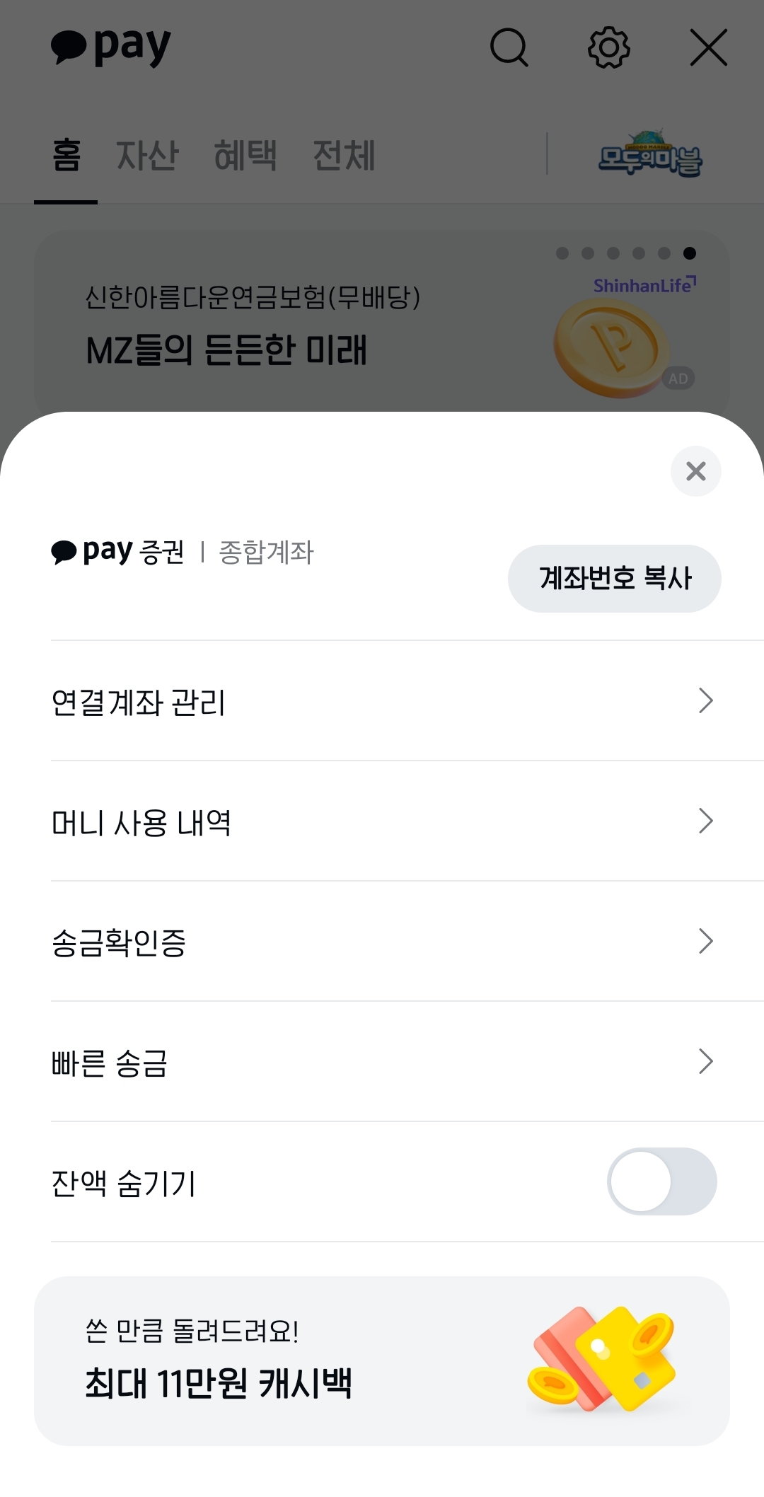 카카오페이 송금확인증
