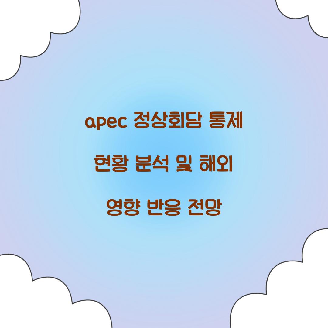 apec 정상회담 통제