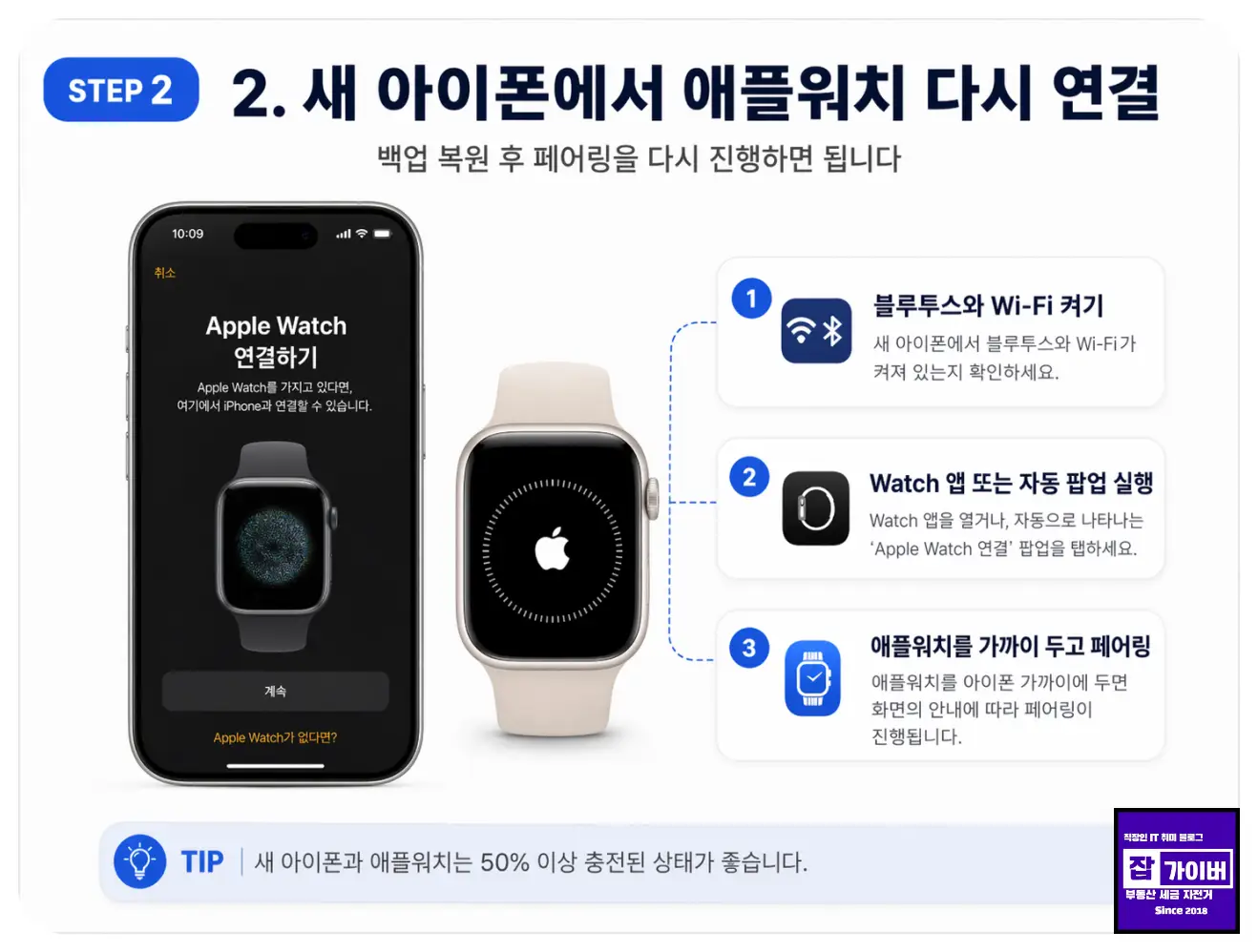 새 아이폰에 애플워치 연결 백업 복원 페어링