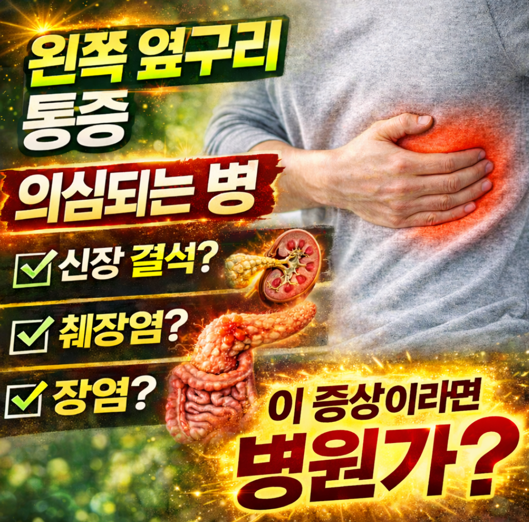 왼쪽 옆구리 통증 의심되는병