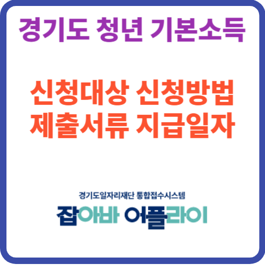 2023 경기도 청년기본소득 신청 방법 신청대상 지원금액