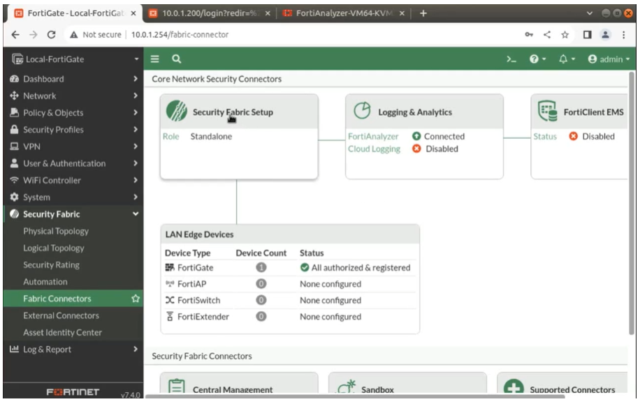 FortiAnalyzer 연동