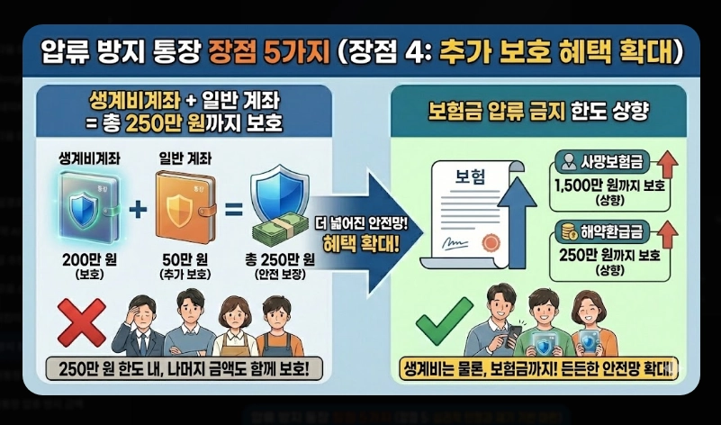 압류방지통장 장단점 비교 [2026년 기준] 생계비계좌 개설 전 반드시 확인할 5가지