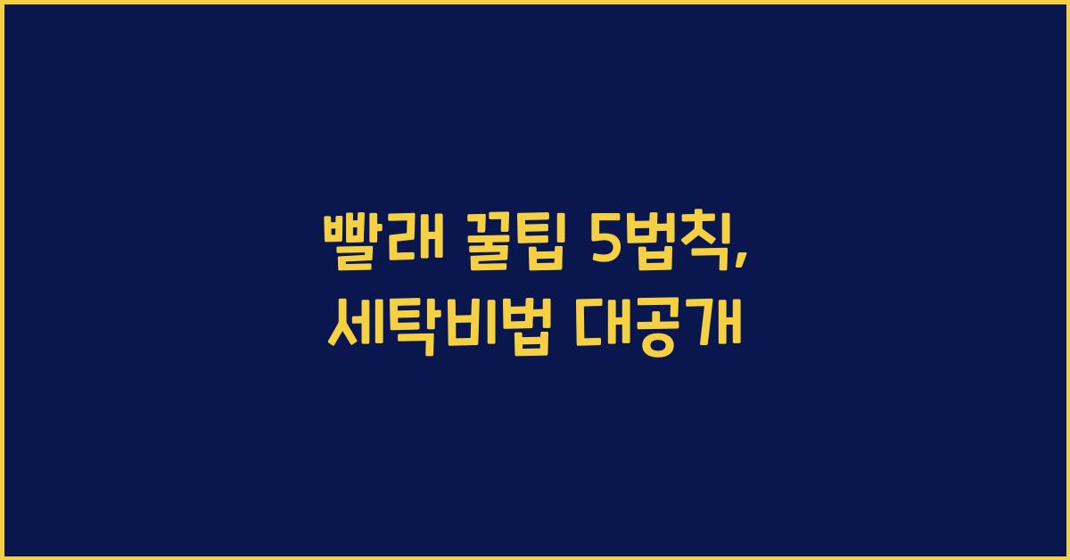 빨래 꿀팁 5법칙