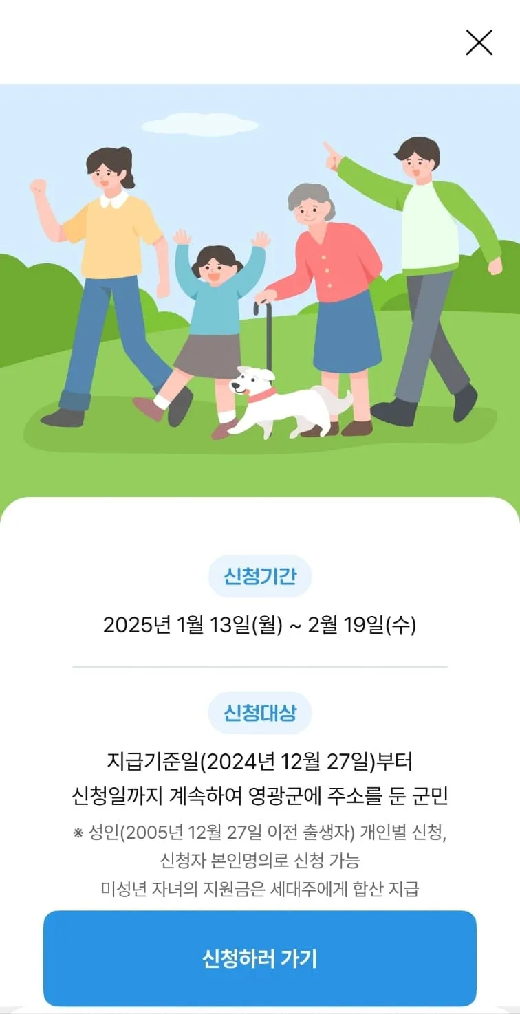 영광 민생회복지원금