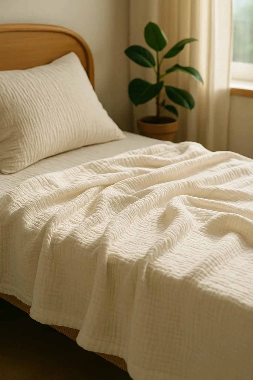 거즈 코튼 혼방 : 하늘하늘 두 장의 바람이 겹쳐진 느낌