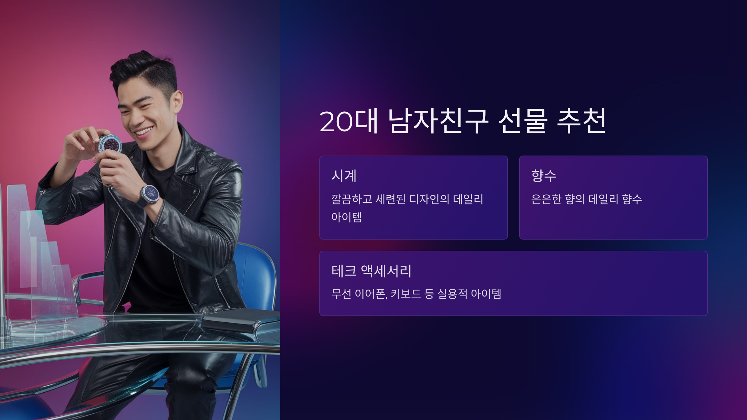 20대 남자친구 선물 추천