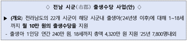 출생수당 사업(안)