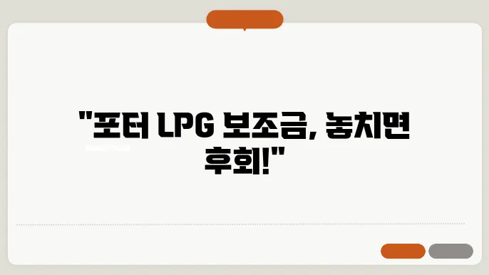 포터 lpg 보조금 자격