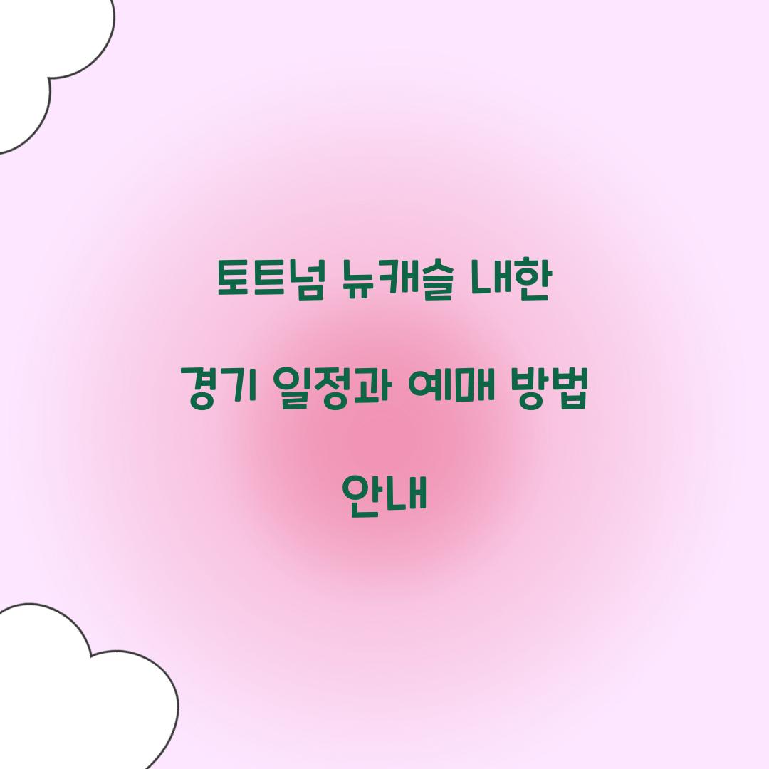 토트넘 뉴캐슬 내한