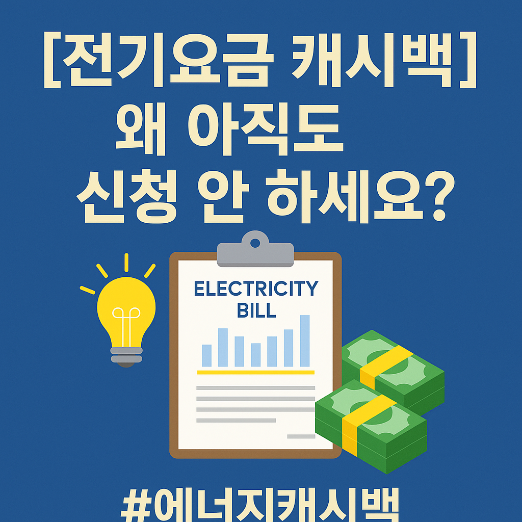 [전기요금 캐시백] 신청 안 하면 여름 전기요금 그냥 날립니다