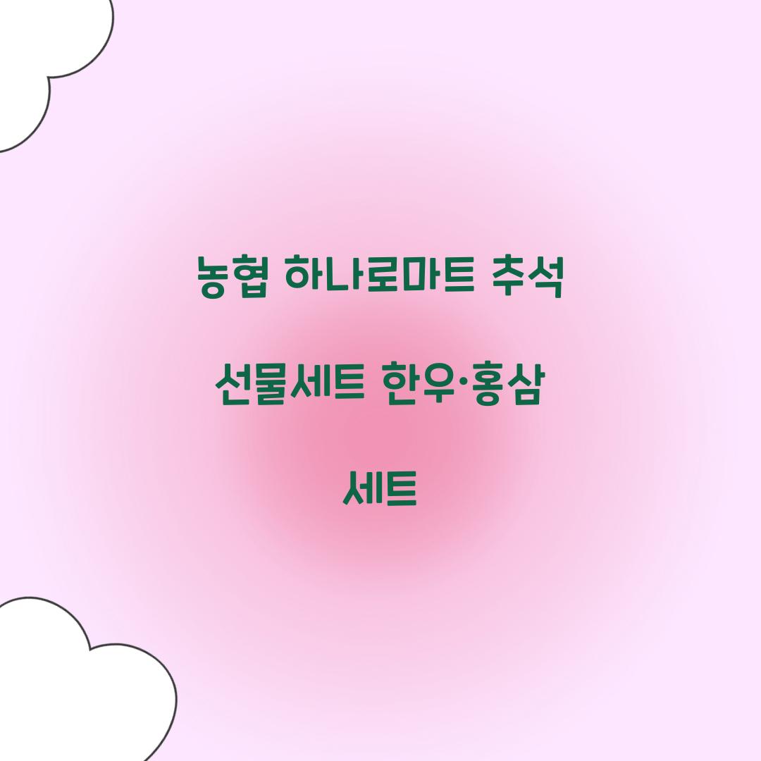 농협 하나로마트 추석 선물세트 한우·홍삼 세트  