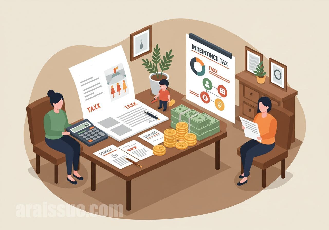 상속세와 관련된 가족의 대화 모습