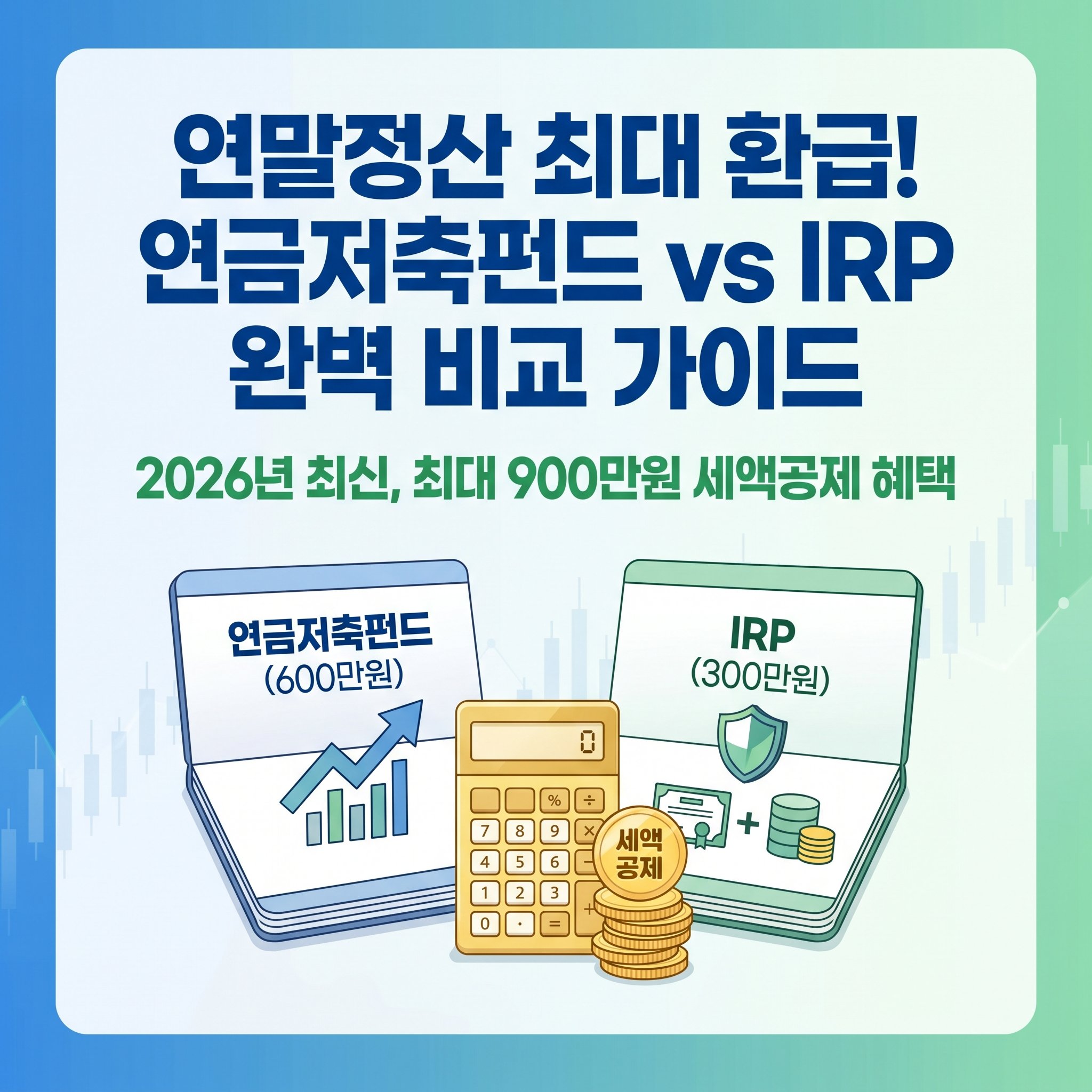 2026년 연말정산 환급액 극대화 세액공제 연금저축펀드 IRP 완벽 비교 및 납입 한도 가이드 썸네일
