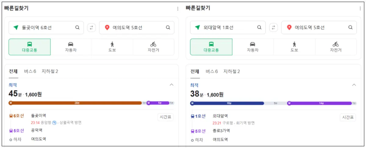 레디언트-라그란데-여의도역까지-대중교통