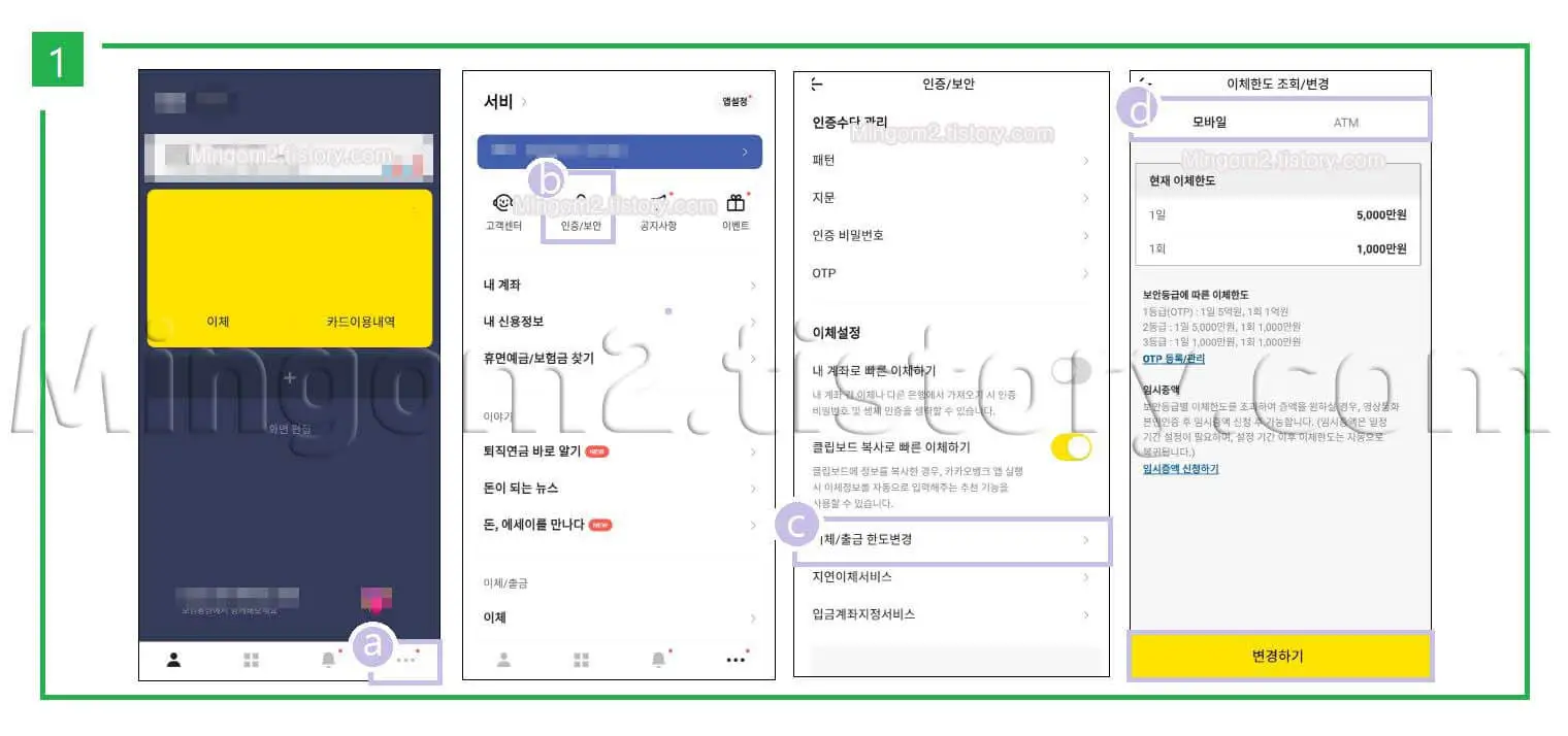 카카오뱅크 한도제한계좌 해제방법에 대한 설명