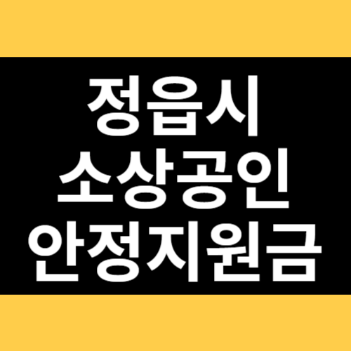 정읍시 소상공인 안정지원금 썸네일