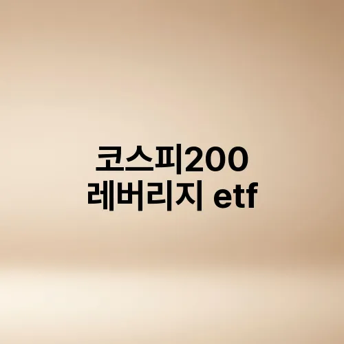 코스피200 레버리지 etf