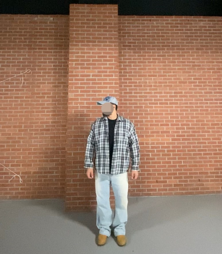 데일리룩('25. 11. 26.)엑스톤즈 빈티지 워싱 데님볼캡, 스탠다드에러 오버핏 포켓 체크 남방 셔츠, 어커버 티셔츠, 에러스익셉티드 와이드 데님팬츠, 호킨스 스웨이드 첼시부츠