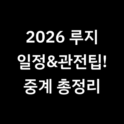 2026 동계올림픽 루지 경기 날짜와..