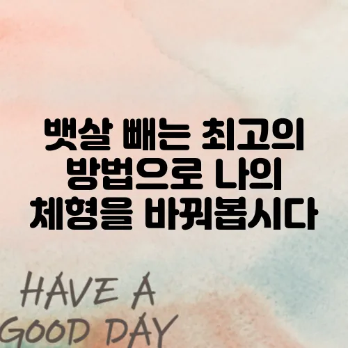 뱃살 빼는 최고의 방법으로 나의 체형을 바꿔봅시다