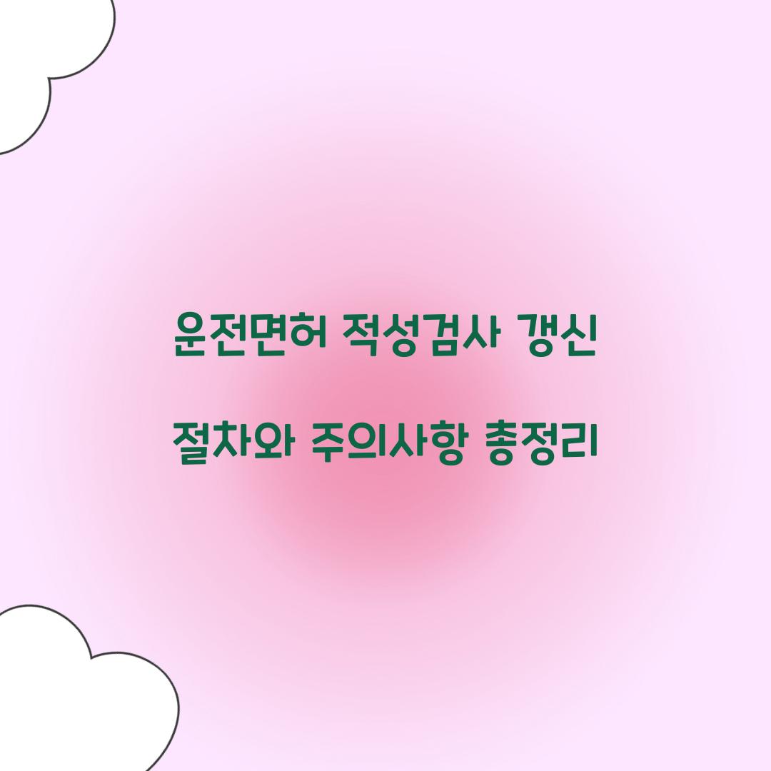 운전면허 적성검사 갱신