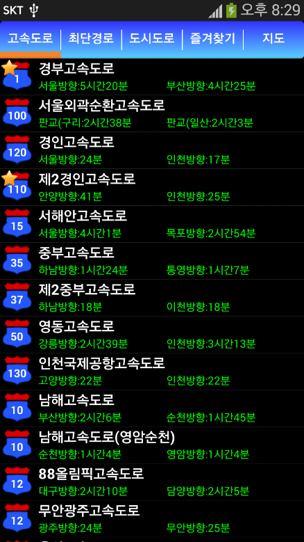 실시간 교통정보, 제주실시간교통정보, 	실시간교통정보CCTV, 실시간 국도교통정보