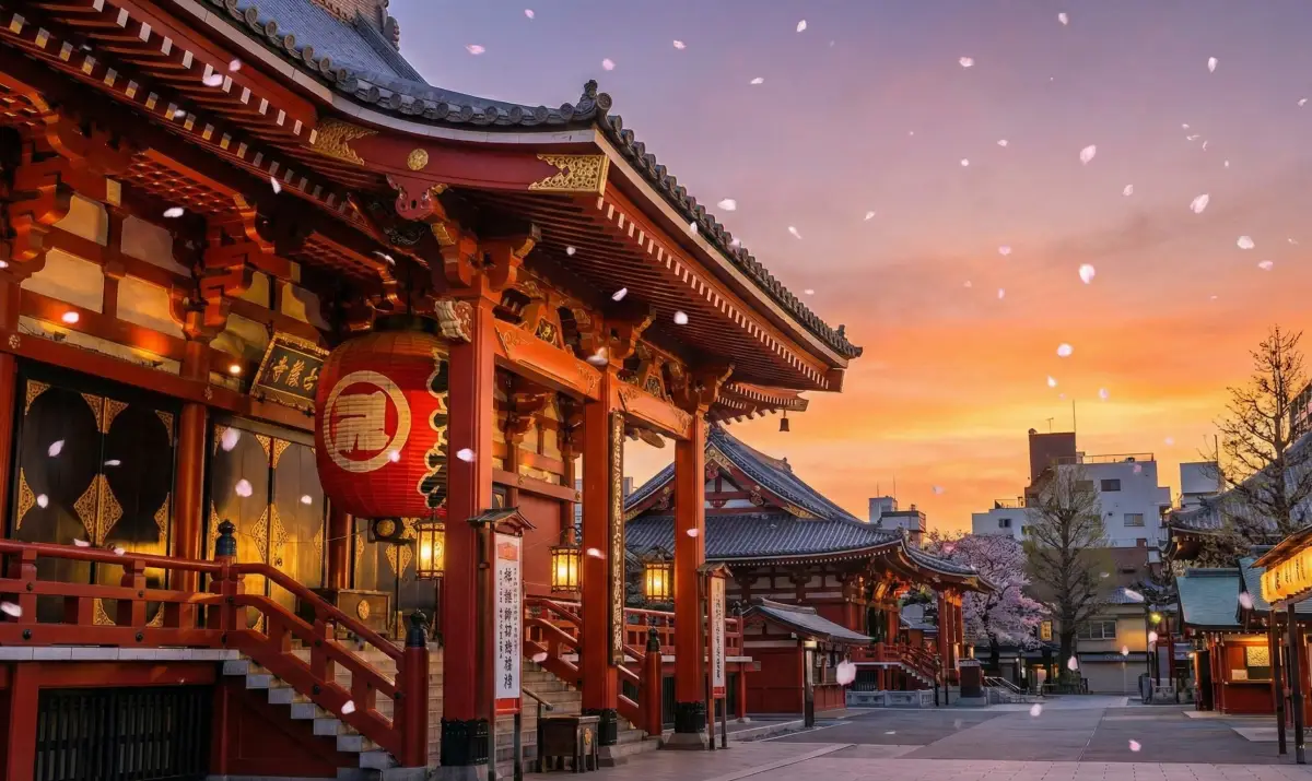 전통적인 분위기를 느낄 수 있는 아사쿠사 센소지의 고즈넉한 풍경