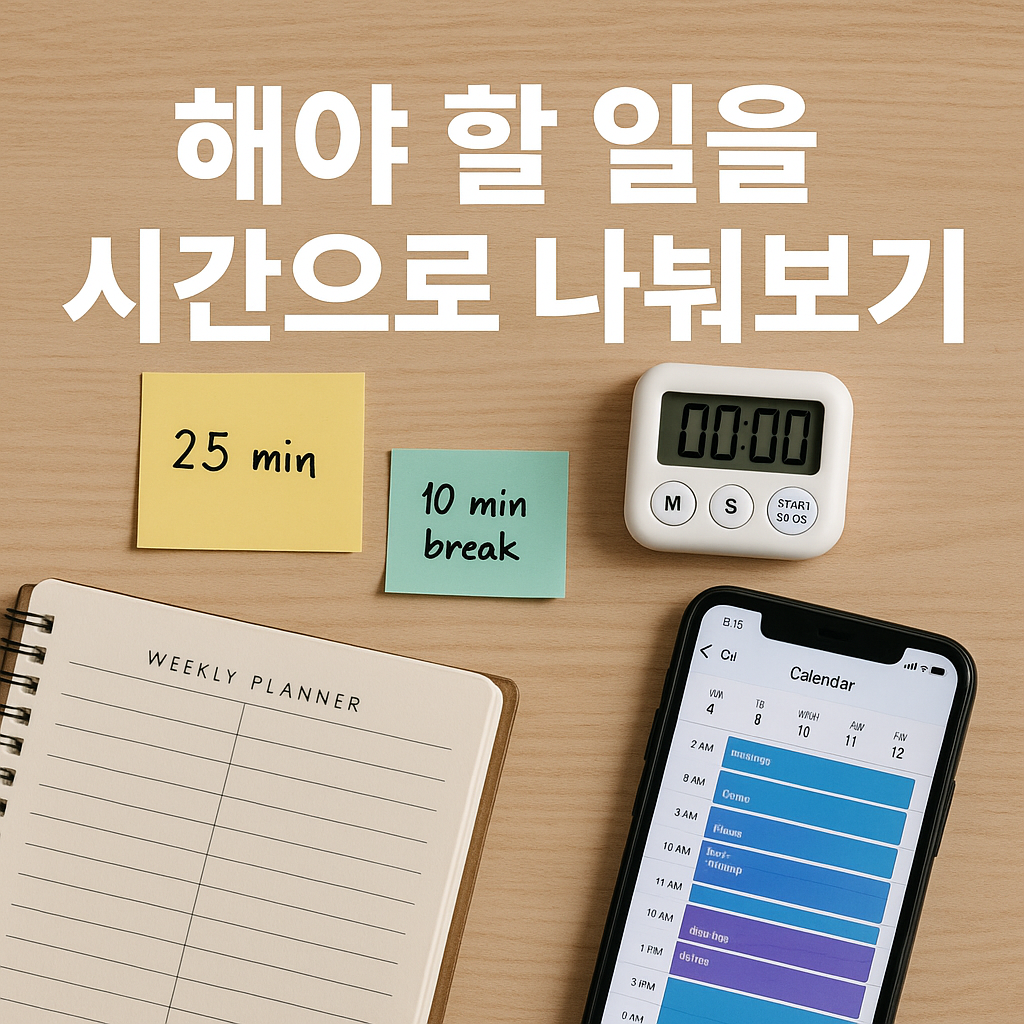 해야 할 일을 시간으로 나눠보기