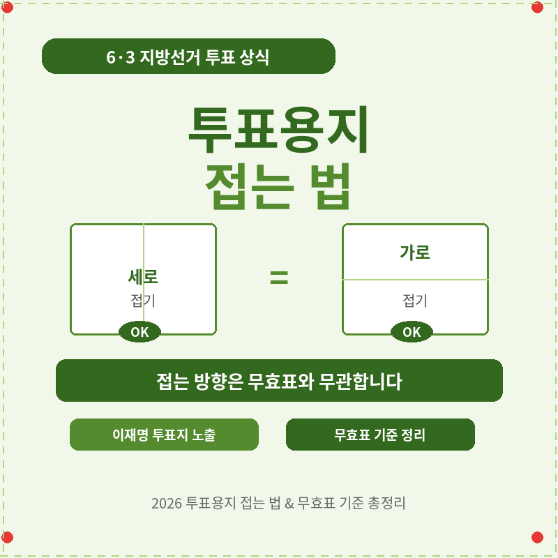 투표용지 접는 법 관련 포스터 이미지