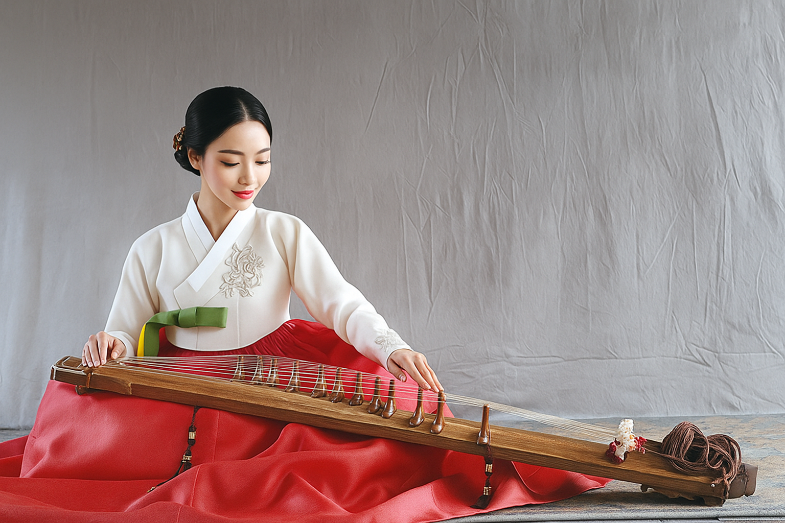 가야금 타는 여자