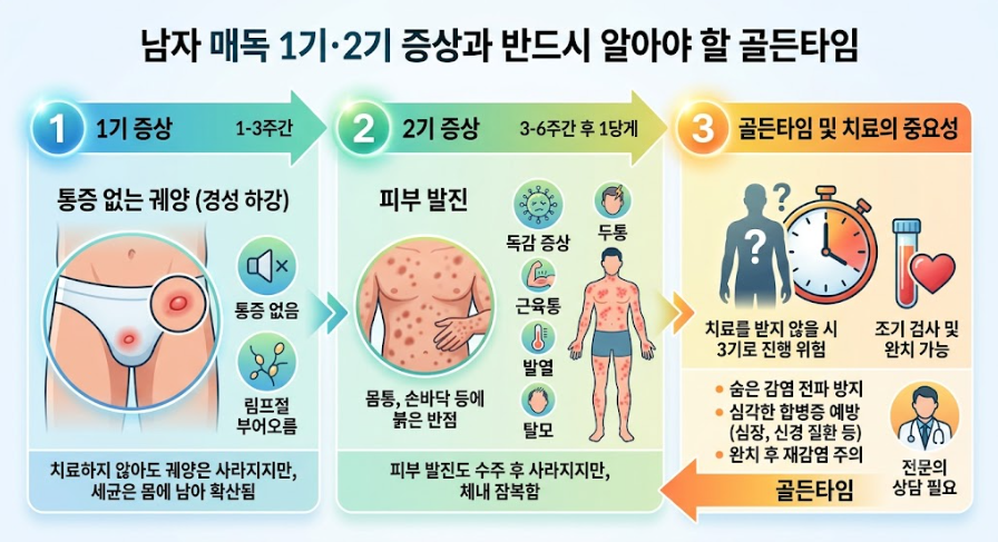 통증 없어서 나은 줄 알았는데... 남자 매독 1기·2기 증상과 반드시 알아야 할 골든타임