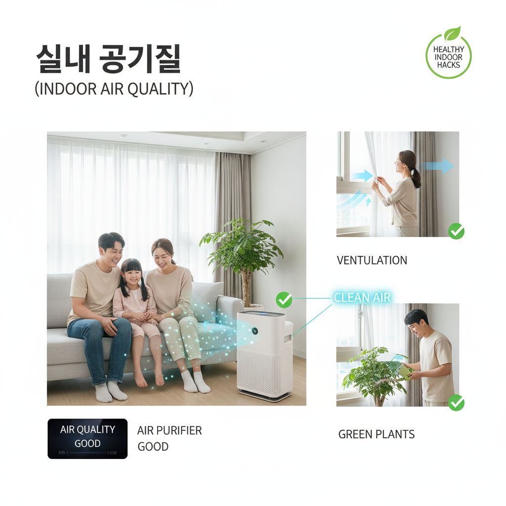 실내공기질, 공기질패턴, 시간대패턴, 아침공기질, 실내환경관리, VOC관리, CO2관리, 재부유먼지, 공기정체, 환기타이밍