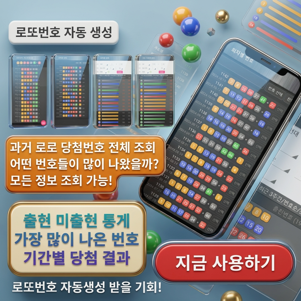 로또번호 자동생성 - 무료 행운번호 자동 반자동 로또 생성기